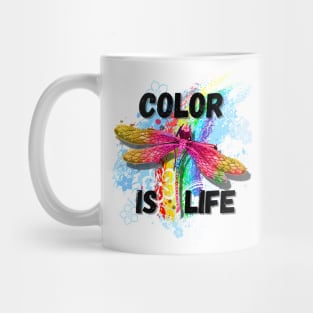 Color is Life Rainbow Dragonfly Mug